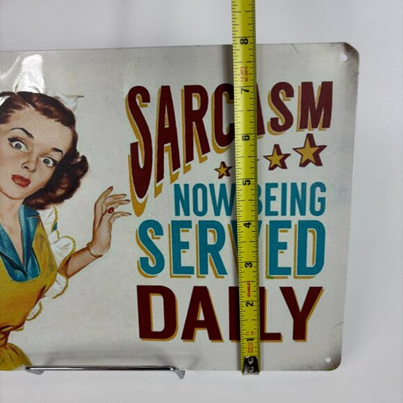 Sarcasm Served Daily 8x12 Aluminum Metal Sign Mother's Day Kitchen Gift - Picture 5 of 5